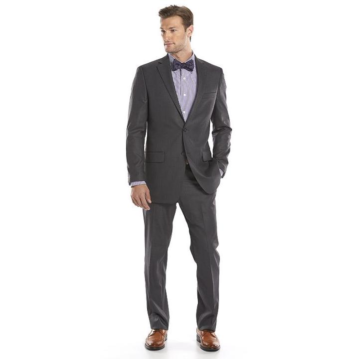 Men's Apt. 9&reg; Slim-fit Gray Crosshatch Suit Jacket, Size: 36 - Regular, Grey