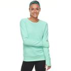 Women's Tek Gear&reg; Crewneck Thumb Hole Sweatshirt, Size: Medium, Lt Green