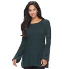 Women's Apt. 9&reg; Ribbed Metallic Crewneck Sweater, Size: Large, Green