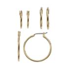 Napier Hoop Earring Set, Women's, Gold