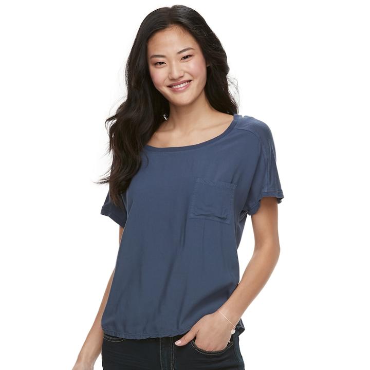 Juniors' So&reg; Solid Raglan Dolman Tee, Teens, Size: Small, Med Blue