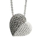 Lavish By Tjm Sterling Silver Crystal Heart Pendant Necklace, Women's, Size: 18, Grey