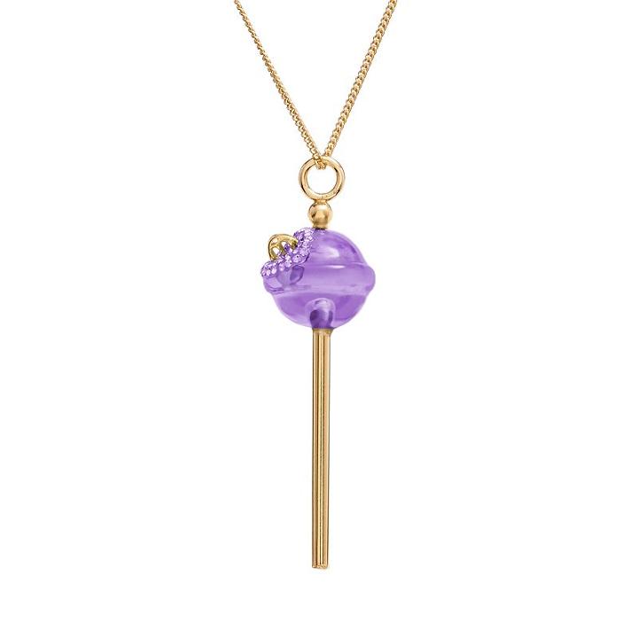 Amore By Simone I. Smith A Sweet Touch Of Hope 18k Gold Over Silver Crystal Lollipop Pendant, Women's, Size: 18, Blue