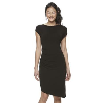 Juniors' Jolie Vie Ruched Shift Dress, Girl's, Size: Medium, Black