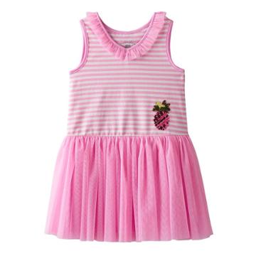 Girls 4-6x Marmellata Classics Pineapple & Striped Tutu Dress, Girl's, Size: 6, Dark Pink