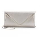 Lenore By La Regale Textured Faux Leather Envelope Clutch, Women's, Silver