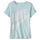 Girls 7-16 Nike Mesh Print Futura Active Tee, Girl's, Size: Small, Blue (navy)