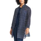 Plus Size Chaps Georgette Button-up Tunic, Women's, Size: 3xl, Blue (navy)