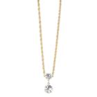 1928 Crystal Gold-tone Double Drop Necklace, Women's, Size: 16, Yellow