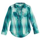 Girls 7-16 & Plus Size Mudd&reg; Lace-up Popover Chambray Shirt, Size: 14, Turquoise/blue (turq/aqua)