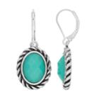 Dana Buchman Colorful Inlay Oval Drop Earrings, Women's, Blue