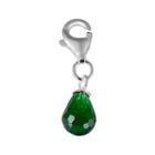 Personal Charm Sterling Silver Simulated Birthstone Teardrop Charm, Women's, Green