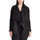 Plus Size Chaps Faux-shearling Open Front Vest, Women's, Size: 1xl, Black