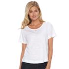 Women's Woolrich Bell Canyon Keyhole Tee, Size: Large, White