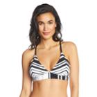 Women's Apt. 9&reg; Striped Triangle Bikini Top, Size: Small, Black
