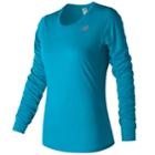 Women's New Balance Accelerate Long Sleeves Top, Size: Large, Med Blue