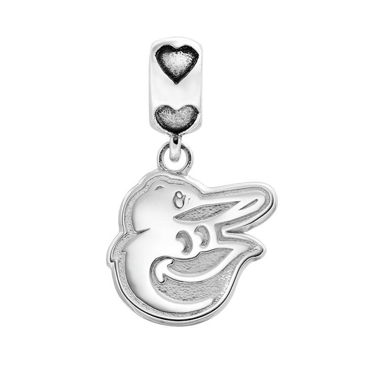 Logoart Baltimore Orioles Sterling Silver Team Logo Charm, Women's, Grey
