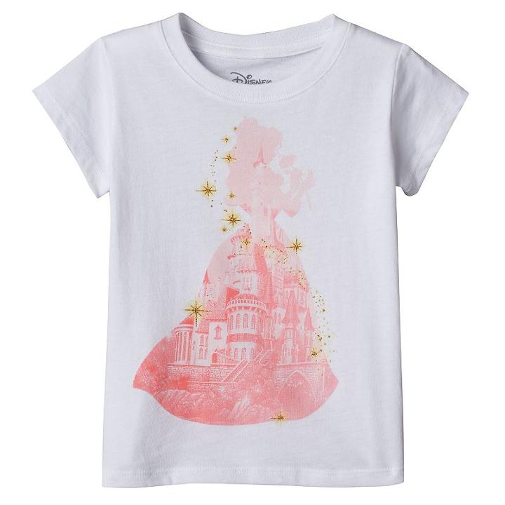 Disney's Beauty & The Beast Belle Girls 4-6x Castle Tee, Girl's, Size: 6x, White