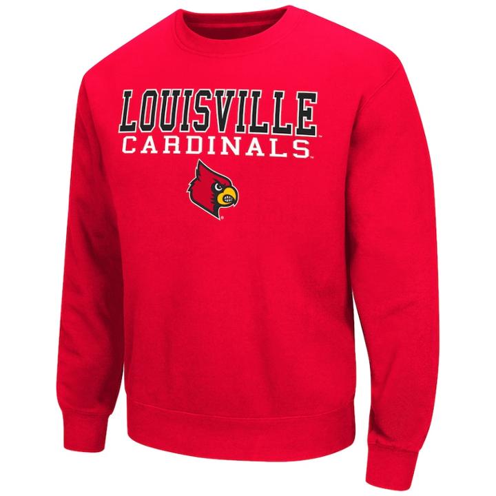 Men's Louisville Cardinals Fleece Sweatshirt, Size: Medium, Dark Red