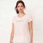 Women's Lc Lauren Conrad Slubbed Graphic Tee, Size: Small, Pink