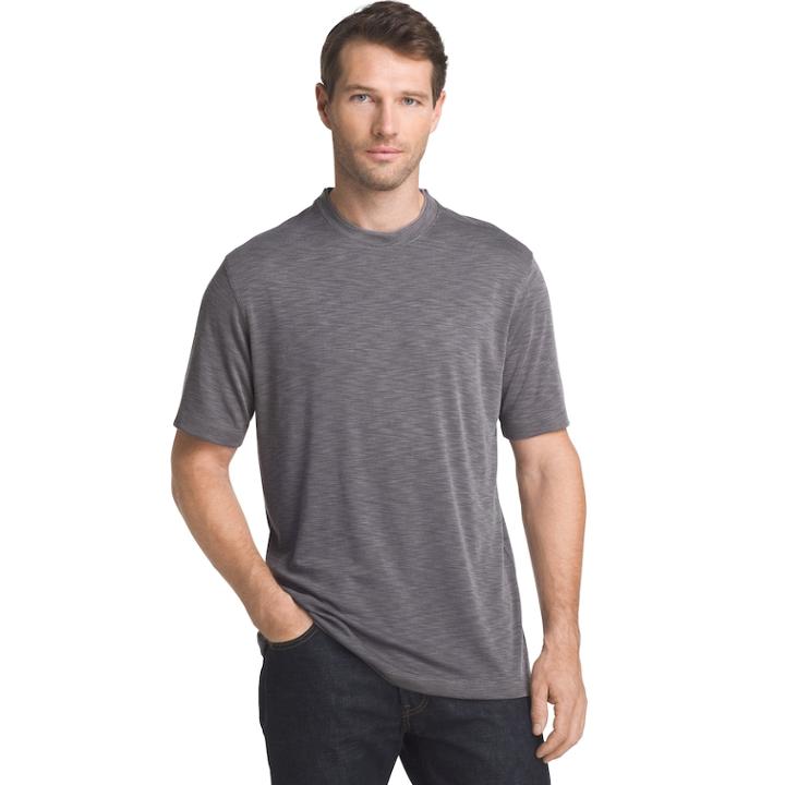 Men's Van Heusen Classic-fit Air Mock-layer Performance Tee, Size: Medium, Black