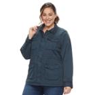 Plus Size Sonoma Goods For Life&trade; Embroidered Utility Jacket, Women's, Size: 3xl, Dark Blue