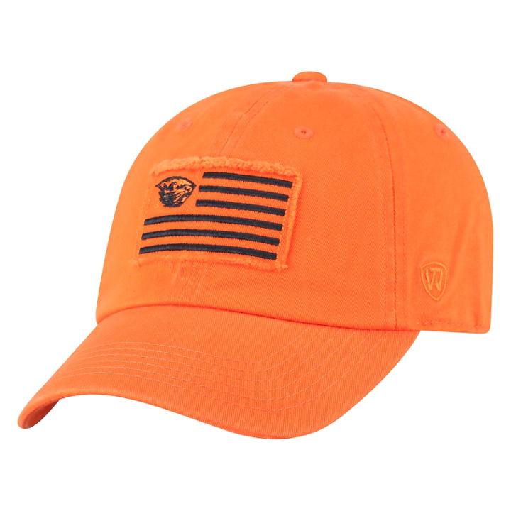 Adult Top Of The World Oregon State Beavers Flag Adjustable Cap, Men's, Med Orange