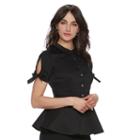 Women's Elle&trade; Poplin Peplum Blouse, Size: Large, Black