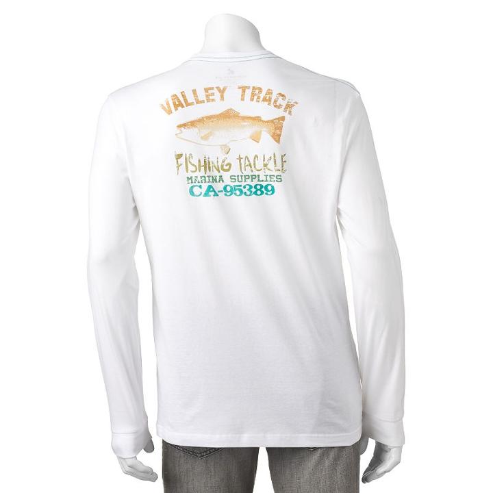 Men's Caribbean Joe Valley Track Fishing Tackle Tee, Size: Xxl, White