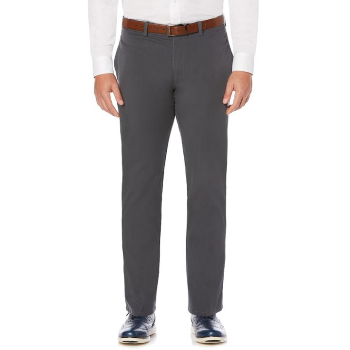 Men's Savane Complete Comfort Modern-fit Flat-front Khaki Pants, Size: 38x34, Grey Other
