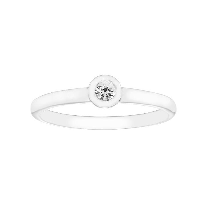 14k White Gold Birthstone Stack Ring, Women's, Size: 5