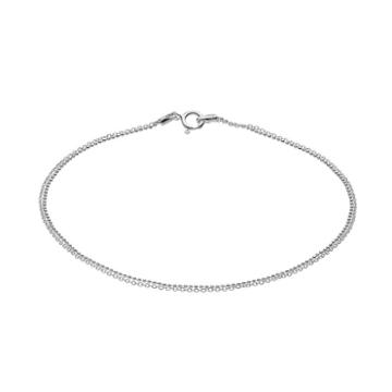 Barefootsies Silver Plated Double Chain Anklet, Women's, Size: 9, Grey