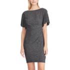 Women's Chaps Flutter-sleeve Ruched Sheath Dress, Size: Xs, Med Grey