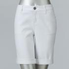 Women's Simply Vera Vera Wang Cuffed Bermuda Jean Shorts, Size: 12, White