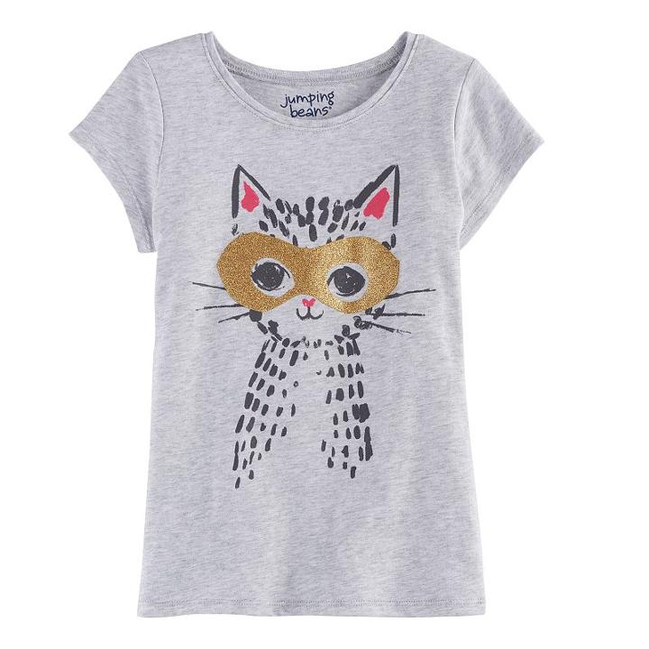 Girls 4-10 Jumping Beans&reg; Animal Graphic Tee, Size: 6, Light Grey