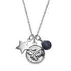 Love This Life Sodalite Silver-plated Star & Eagle Disc Charm Pendant Necklace, Women's, Grey