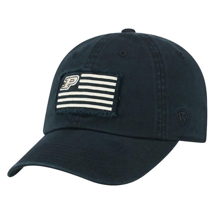 Adult Top Of The World Purdue Boilermakers Flag Adjustable Cap, Men's, Black