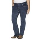 Plus Size Rhythm In Blues Embellished Bootcut Jeans, Women's, Size: 14w Av/reg, Dark Blue