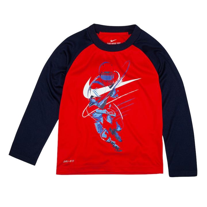 Toddler Boy Nike Dri-fit Football Player Raglan Top, Size: 3t, Brt Red