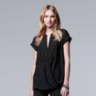 Women's Simply Vera Vera Wang Faux-wrap Top, Size: Large, Black