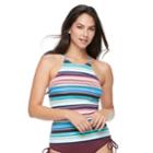 Women's Apt. 9&reg; High Neck Tankini Top, Size: Medium, Sandy Stripe