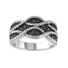 Sterling Silver .22-ct. T.w. Black Diamond Woven Ring, Women's, Size: 6