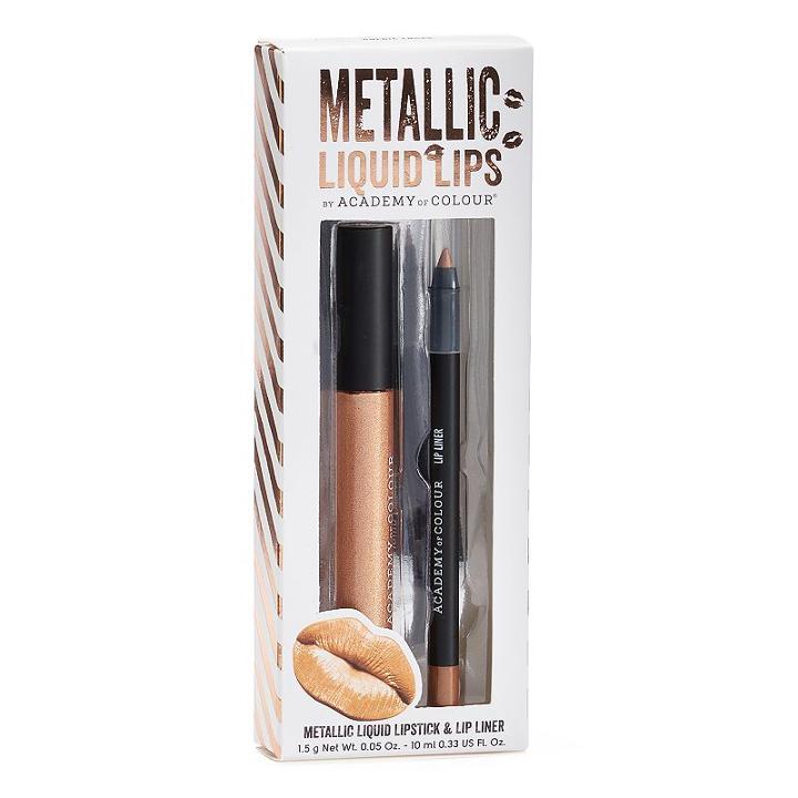Academy Of Colour 2-pc. Metallic Liquid Lips, Multicolor