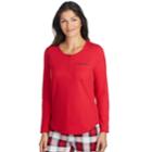Women's Jockey Pajamas: Long Sleeve Henley Top, Size: Small, Dark Red