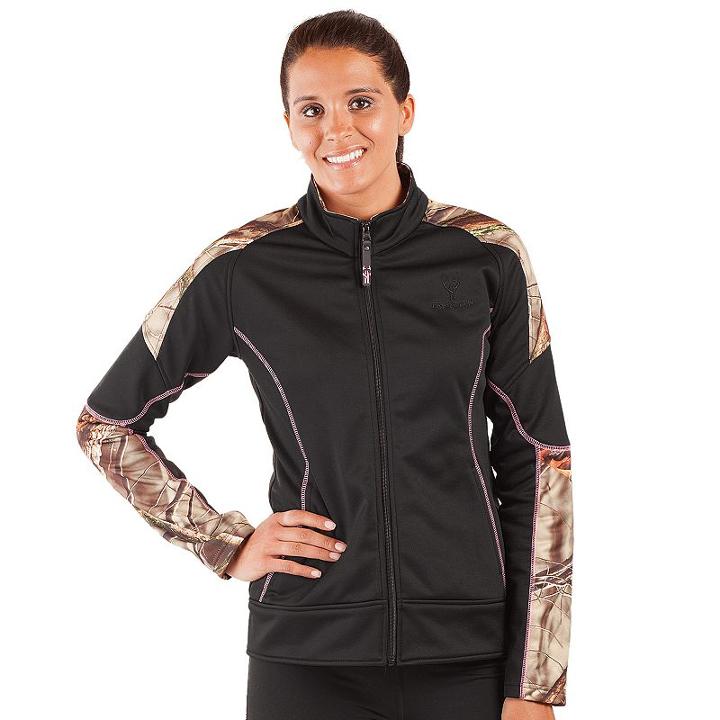 Huntworth, Women's Lifestyle Active Fleece Hiking Jacket, Size: Large, Black