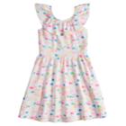 Girls 4-10 Jumping Beans&reg; Ruffled Neck Skater Dress, Size: 4, White
