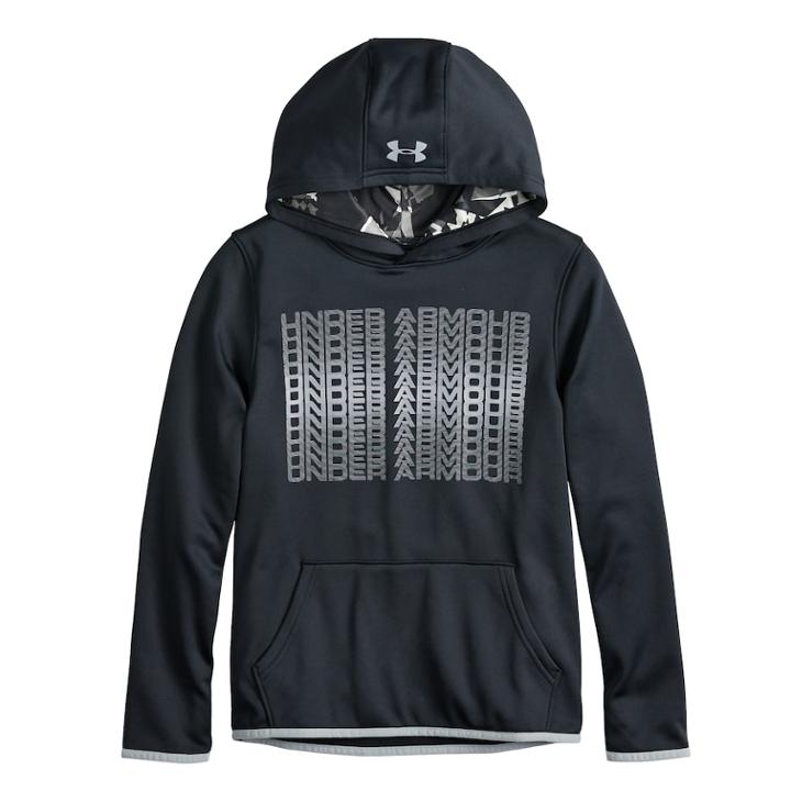 Boys 8-20 Under Armour Armour Fleece Pull-over Hoodie, Size: Medium, Black