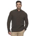 Big & Tall Croft & Barrow&reg; Classic-fit Waffle-weave Cardigan, Men's, Size: Xl Tall, Brown Over