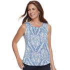 Petite Croft & Barrow&reg; Pleated Swing Tank, Women's, Size: Xl Petite, Med Blue