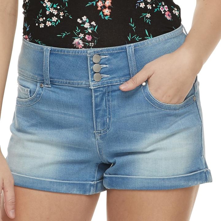 Juniors' Tinseltown Jean Shaper Shorts, Teens, Size: 7, Brt Blue